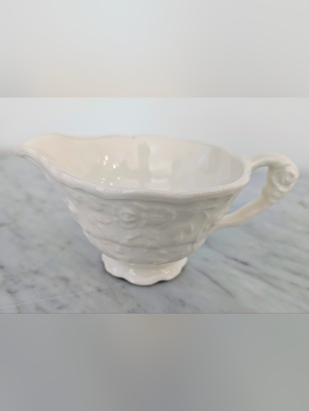 Steubenville Rose Point Creamer White Ironstone Vintage Pottery